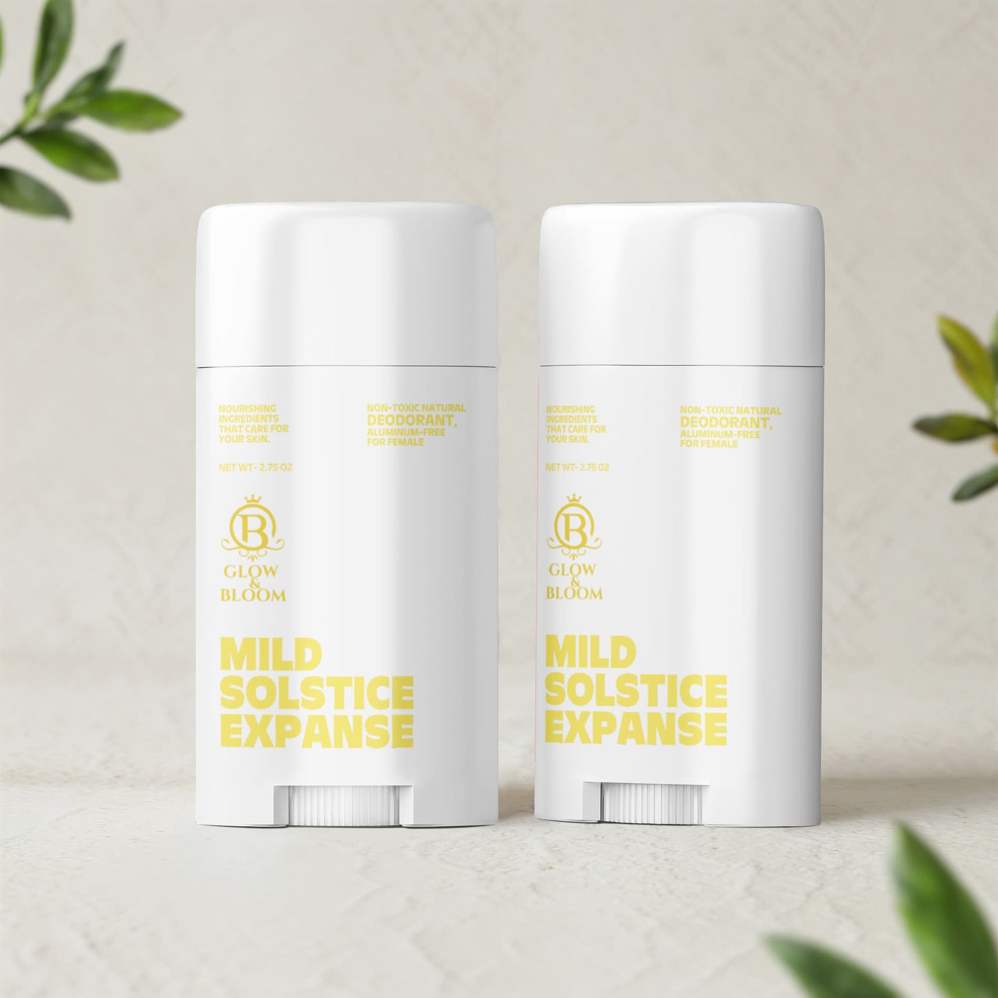 2 Pack Non-toxic Natural Deodorant, Aluminum-Free for Women