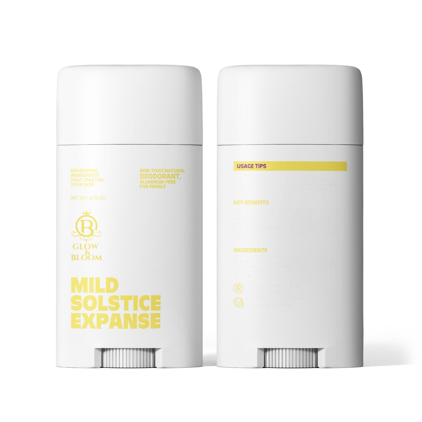 2 Pack Non-toxic Natural Deodorant, Aluminum-Free for Women